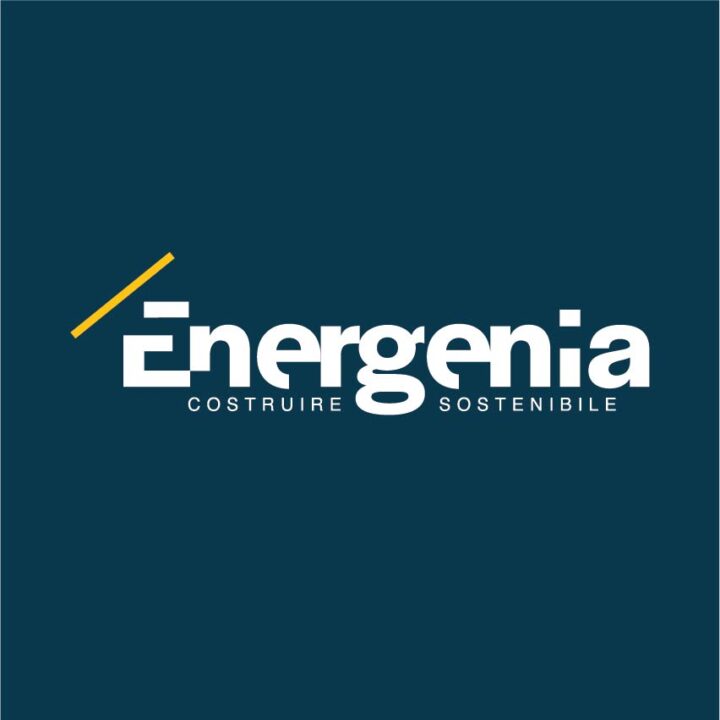 logo energenia su fondo blu